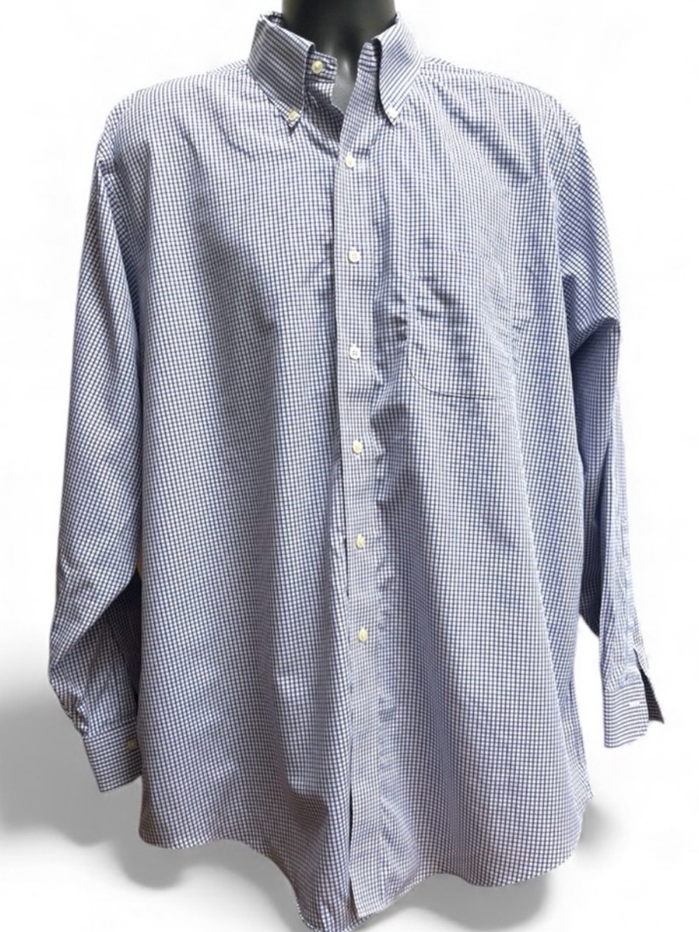 Brooks Brothers Non Iron Gingham Shirt 17.5 35 Traditional Fit